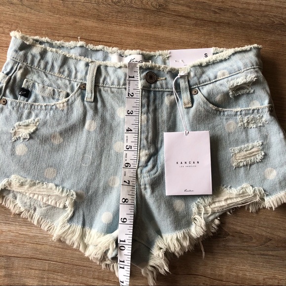 Kancan polka dot denim shorts - Picture 6 of 6
